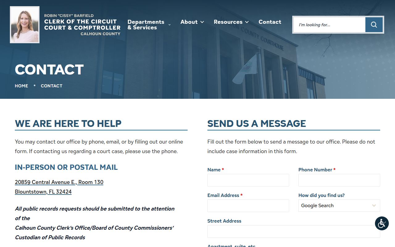 Calhoun County dissolution of marriage records source screenshot