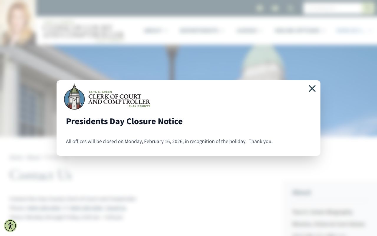 Clay County dissolution of marriage records source screenshot