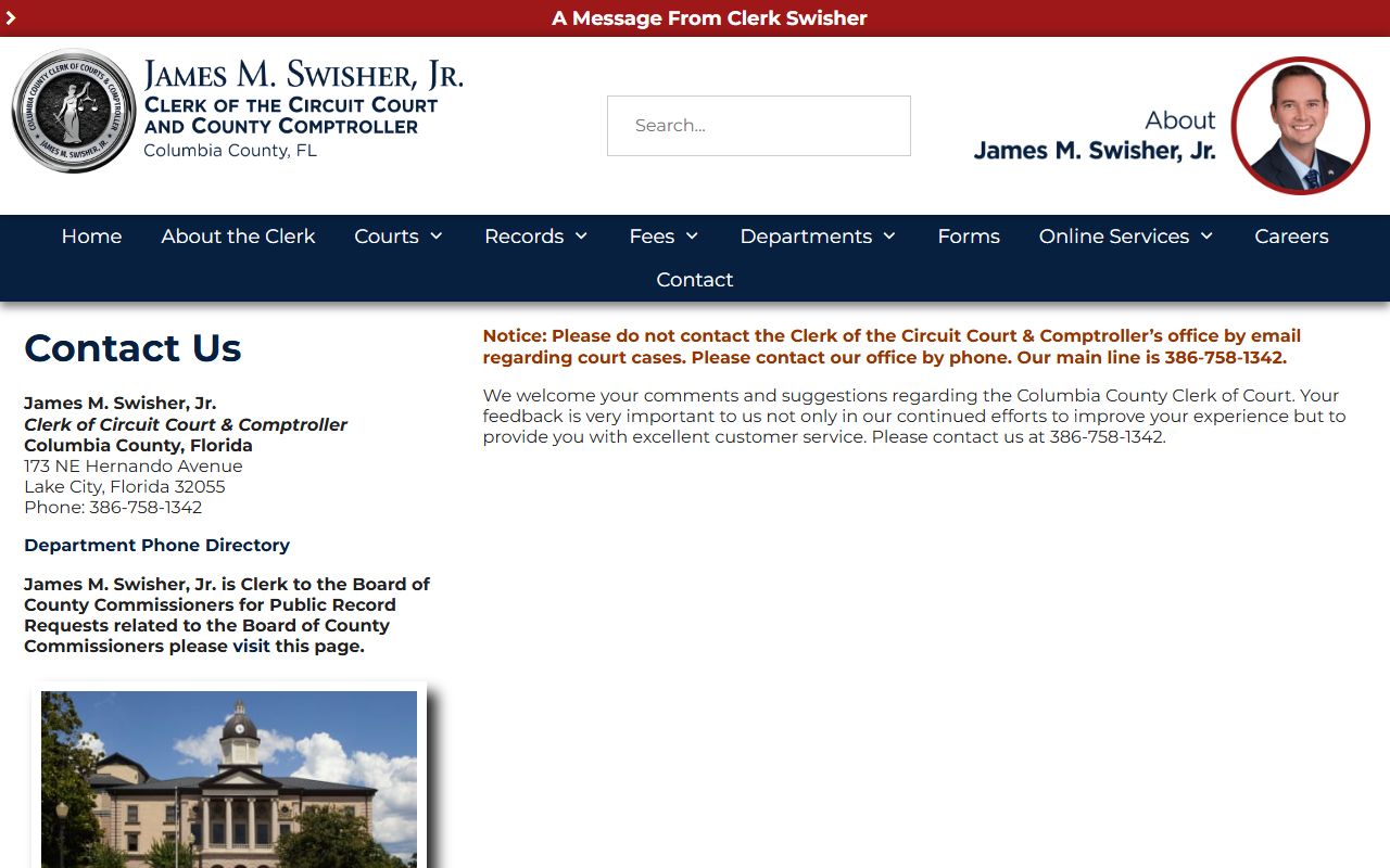Columbia County dissolution of marriage records source screenshot