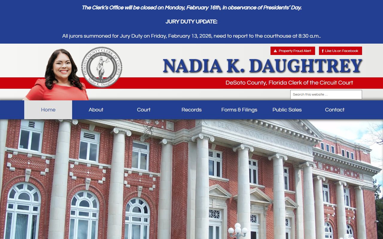 DeSoto County dissolution of marriage records source screenshot