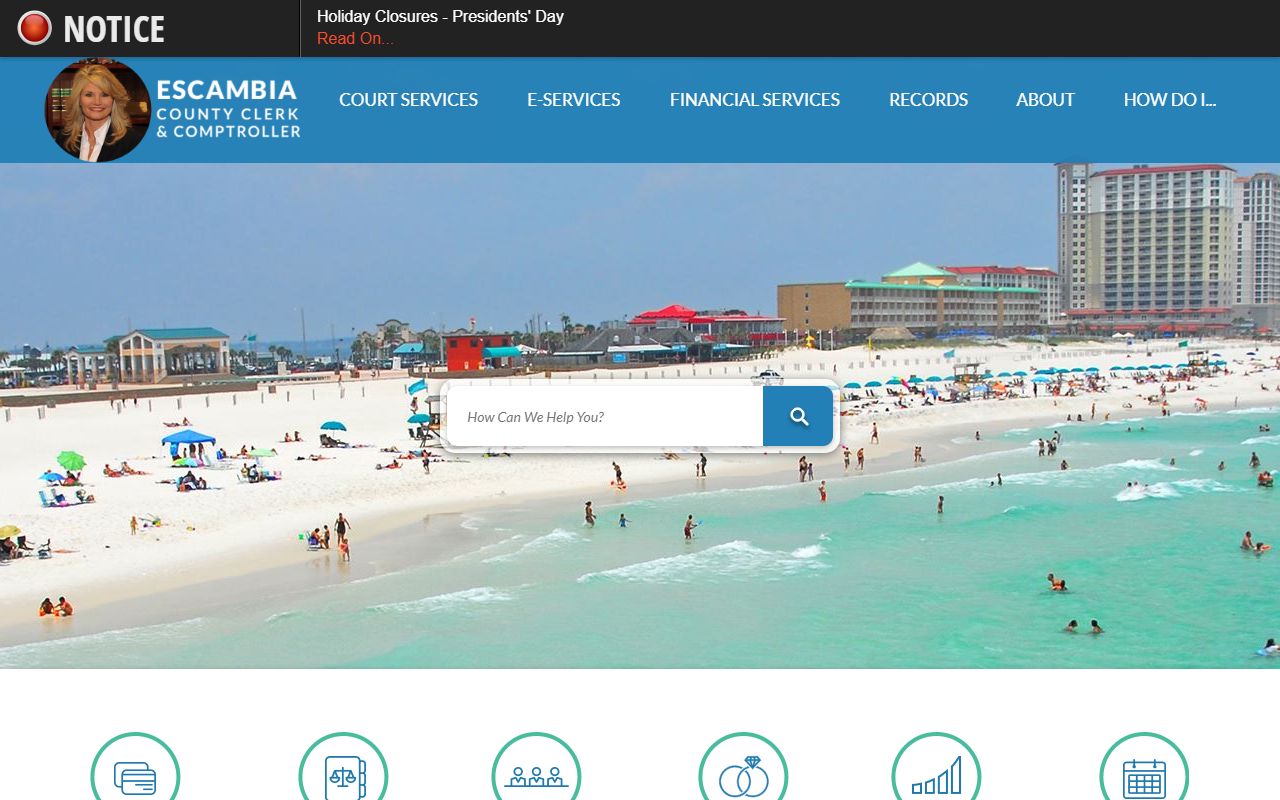 Escambia County dissolution of marriage records source screenshot