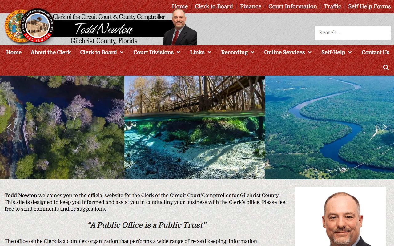 Gilchrist County dissolution of marriage records source screenshot