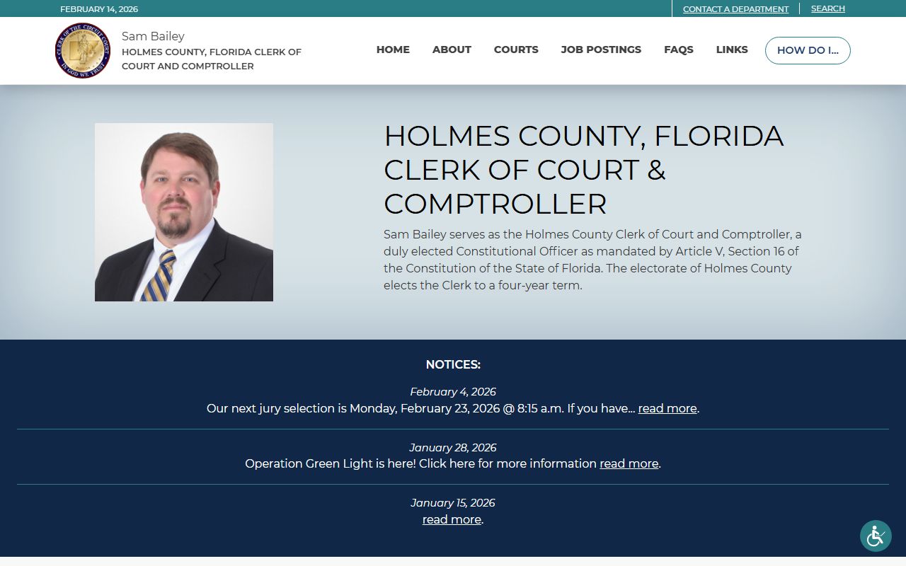 Holmes County dissolution of marriage records source screenshot